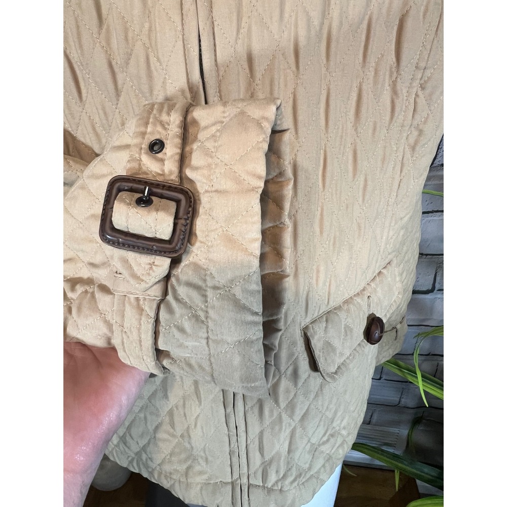 Merona Womens XL Tan Beige Quilted Barn Jacket Full Zip Lightweight Equestrian - Picture 3 of 6